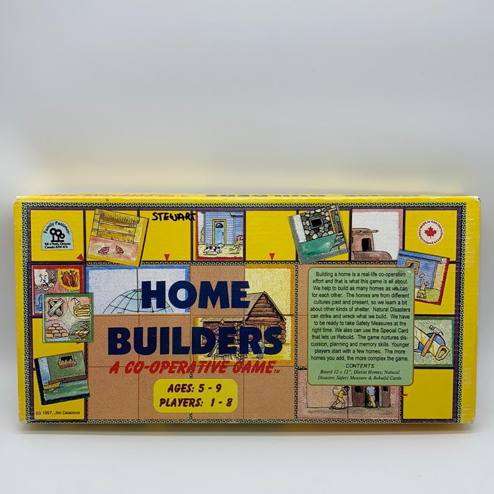 Home Builders A Co-operative Game Family Pastimes Vintage Children’s Board Game